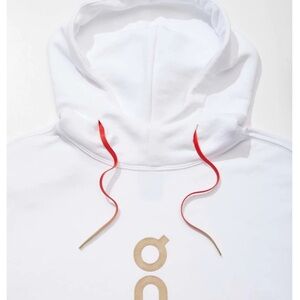 White Hoodie with Red Drawstrings